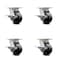 Service Caster 4 Inch Kingpinless Glass Filled Nylon Wheel Swivel Caster Set with Brakes SCC SCC-KP30S420-GFNR-SLB-4 - alternate 1